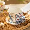 Cești de cafea din ceramică cu margini aurii retro, ceai de după-amiază, cafea, ceai de după-amiază, cești de ceai rafinate pentru petrecere