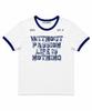 Damiswi Vintage Lettering Ringer T-Shirt_Navy