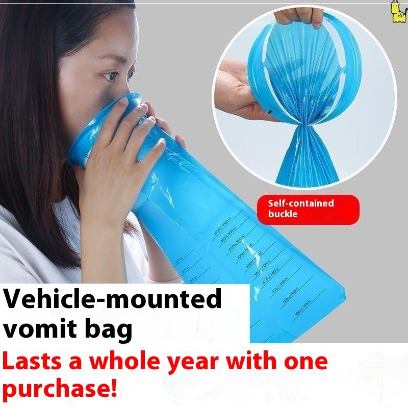 Spuckbeutel Plus mit Mundstück, 25er-Pack, Reißfest & Sicherer Kotzbeutel, Auslaufsicher, Verbesserter Verschlussring, 1000 ml Spuckbeutel