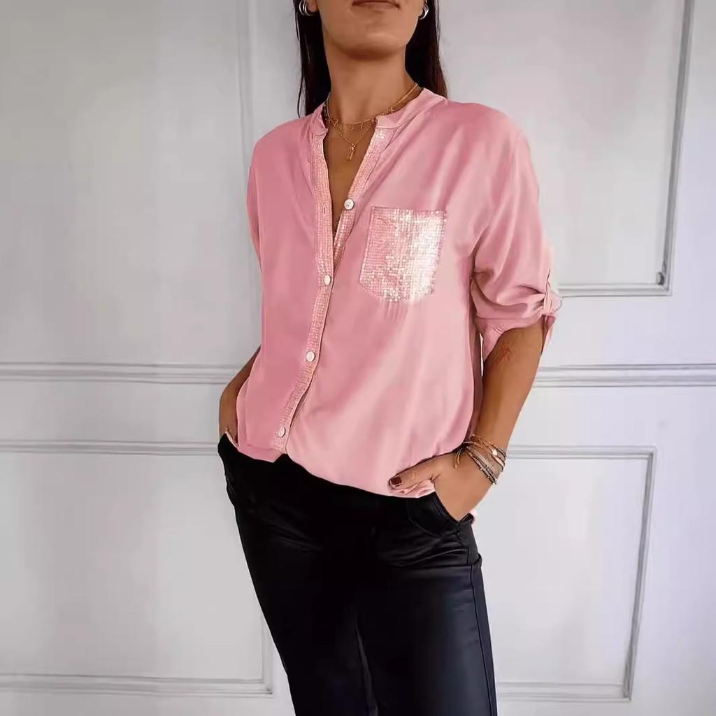 Einfarbiger Sieben-Viertel-Ärmel Temperament Pendlerstil Strickjacke Locker Lässig Damenblusen & Hemden