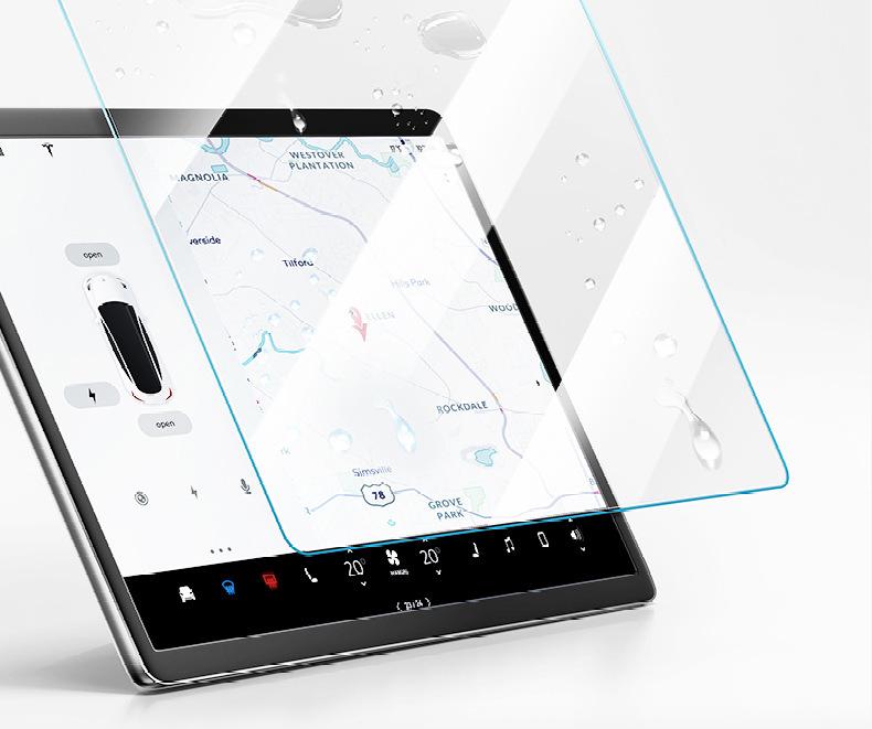 Tesla Model 3/Y Yoke Refresh Screen & Console Protection Kit: Tempered Glass & HD Film
