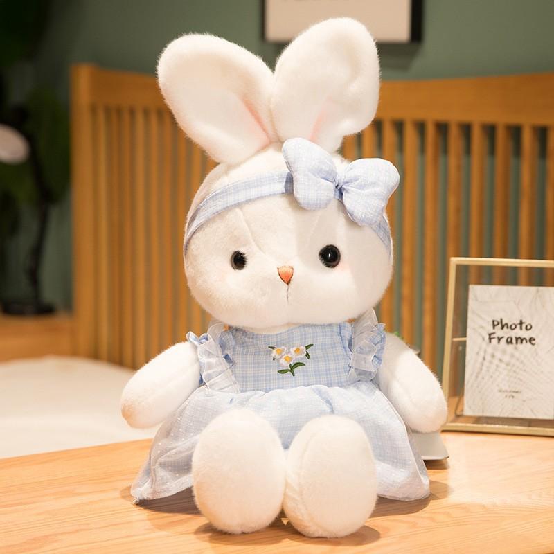 Cute Floral Dress Bunny Plush Toy Cartoon Super Adorable Comfort Bunny Doll Valentine's Day Birthday Gift