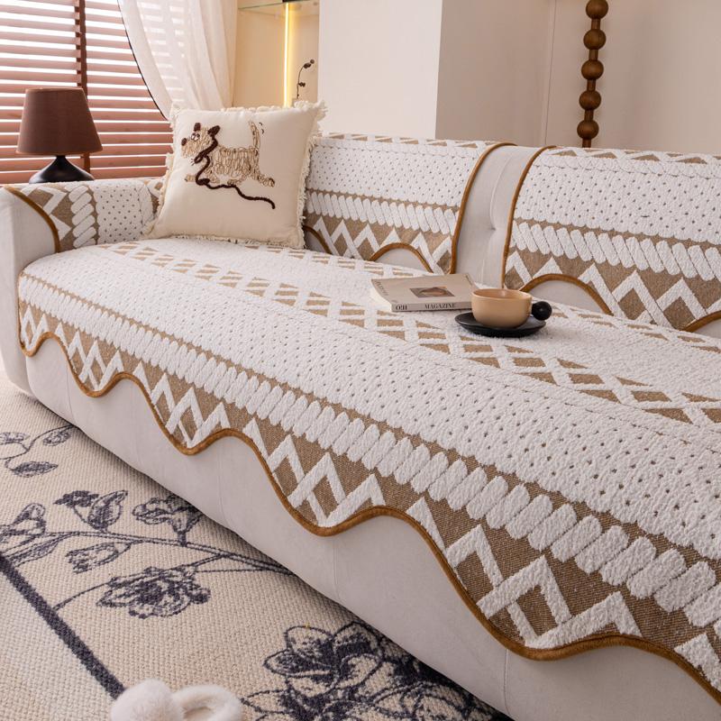 New Alien Sofa Cushion Snow Neil Winter Thick Anti Slip Cushion Straight Line Sofa Cover Cloth