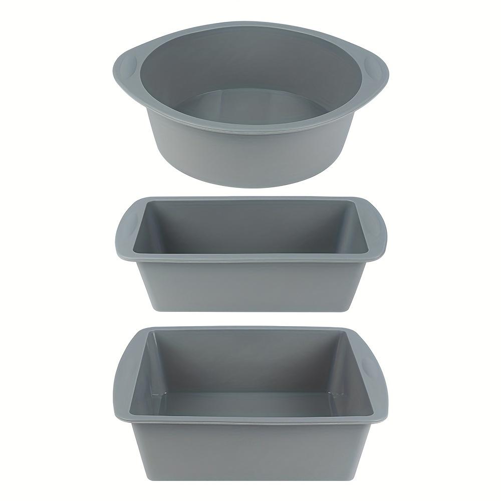 

[Nonstick Silicone Baking] 3pcs Colorful Nonstick Silicone Baking Set | Round & Square Cake Pans, Loaf - Heat, Easy To Clean - Perfect for Cakes,Bread 3pcs