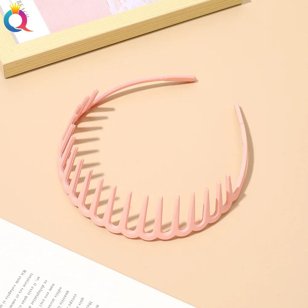 

Модные простые головные уборы однотонные смоляные расчески для волос повязки на голову обруч для волос ободок с зубцами аксессуары для волос для женщин