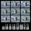 216 PCS Seamless Press On False Nail Tips Transparent Full Cover Fingernail Tip Half Matte Long Coffin Almond Artificial Nails