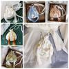 Tassel Embroidery Flower Handbag Chinese Style Floral Bucket Bag Hanfu Silk Drawstring Bag  Travel