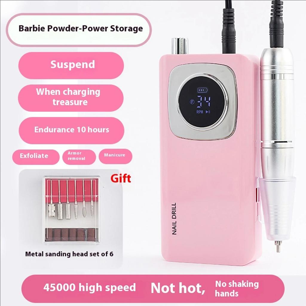 Portable Electric Nail Drill Set,used for Removing and Polishing Gel Polishing Agent, Efficient Nail Enhancement Technology Tool