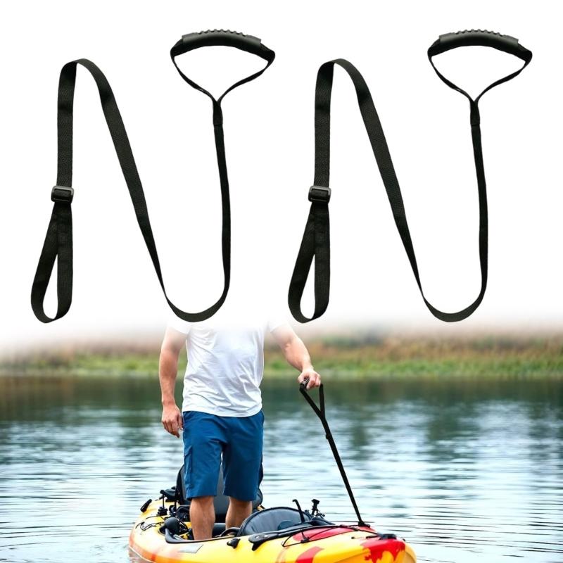 2 Divisions Pirogue Standing Assist Belts Ergonomic Handle Grip With Permanent Polyamide Weave For Scull Board Pirogue Stability