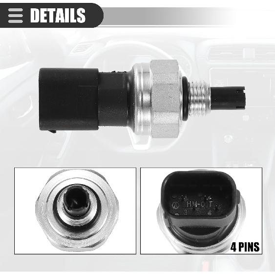 Motoforti A/C Pressure Transducer Valve, Pressure Sensor Switch, for Mercedes-Benz C230 2002-2005, Metal, NO.2038300372, Black
