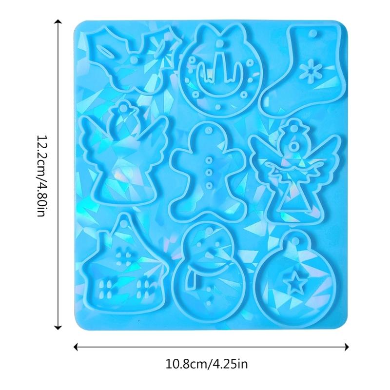 Combined Socks Holographic Light Shadow Ornaments Silicone Epoxy Keychain Mold DIY Pendant Jewelry for Valentines Gift