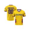 Individuelles Kolumbien Fußballtrikot Personalisierter Name Nummer Atmungsaktives V-Ausschnitt Fußballteam Shirt für Männer Frauen Kinder