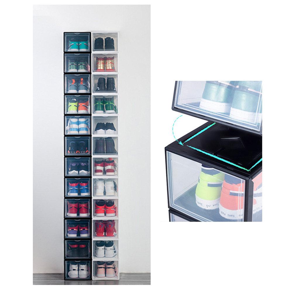 Plastic Shoe Box Transparent Storage Container For Shoes Socks Underwear Clothing Basketball Shoes Cabinet Organizer Home Desk