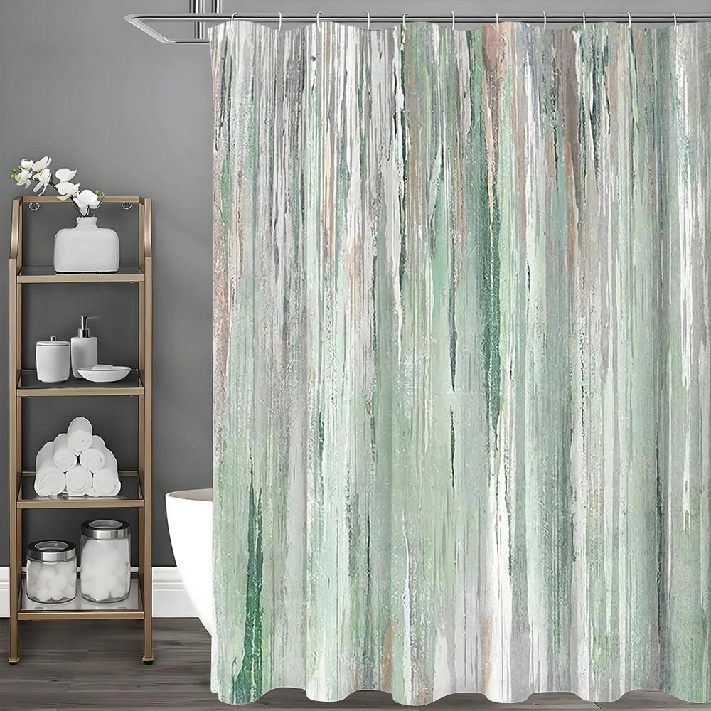 Watercolor Flowing Strokes Shower Curtain, Bathroom Decorative Shower Curtain, Waterproof Shower Curtain with Hooks