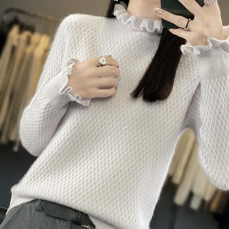 

Женская осенне-зимняя мода и универсальная базовая рубашка с переплетением, теплый свитер с длинным рукавом XXL