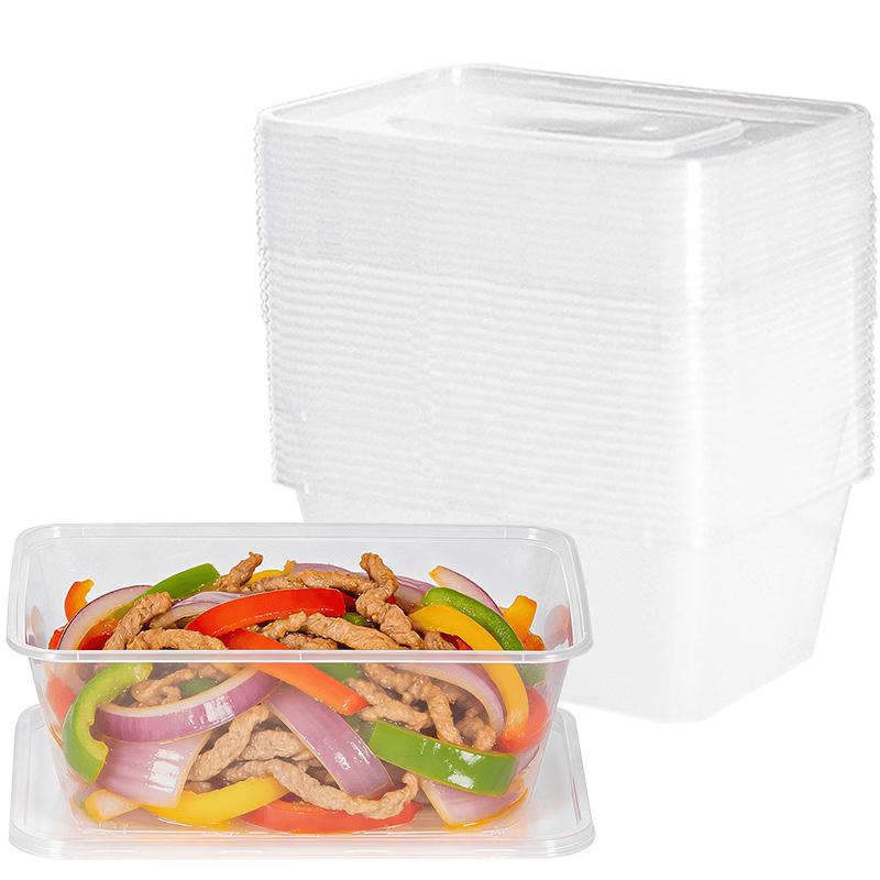 temeiju Disposable Plastic Lunch Boxes with Lids