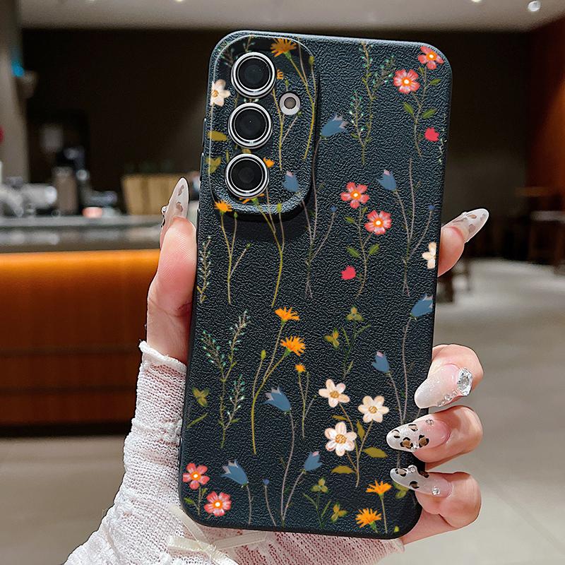 Floral Pattern Case For Samsung Galaxy S25 Ultra Capa S24 Ultra S23 S22 Plus S21 FE A15 A16 A25 A26 A34 A35 A36 A54 A55 A56 5G