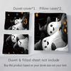 3-piece Halloween themed pumpkin ghost castle pattern 1 quill cover+2 pillowcases coreless soft and comfortable bedding set
