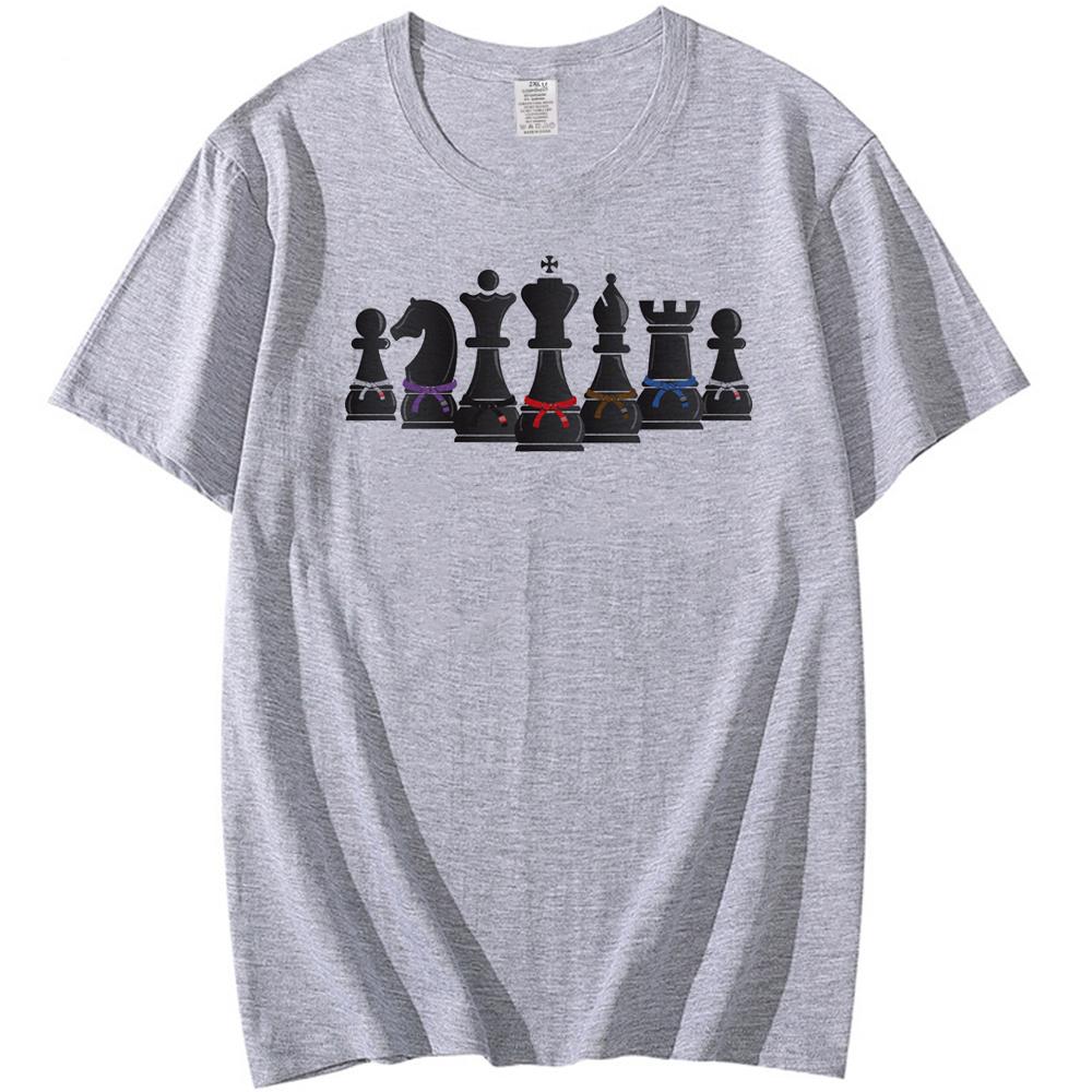 New Fashion Jiu-jitsu Human Chess with Bjj Belts Print Men T-Shirt Hipster The Master Tee Short Sleeve O-Neck Casual Tops