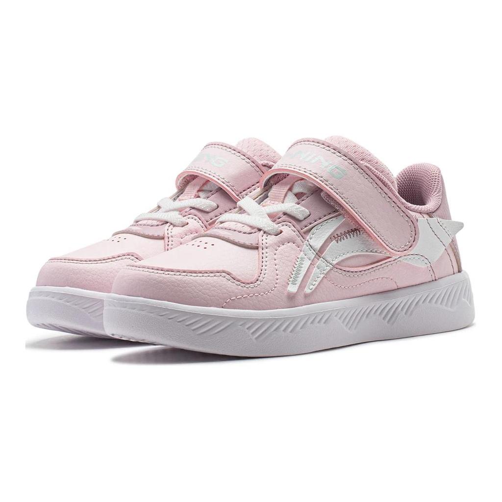 Li Ning Tataler V4 Comfortable Trendy Non-Slip Kids Skate Shoes Kids Skate Shoes Pink YKNU030-4