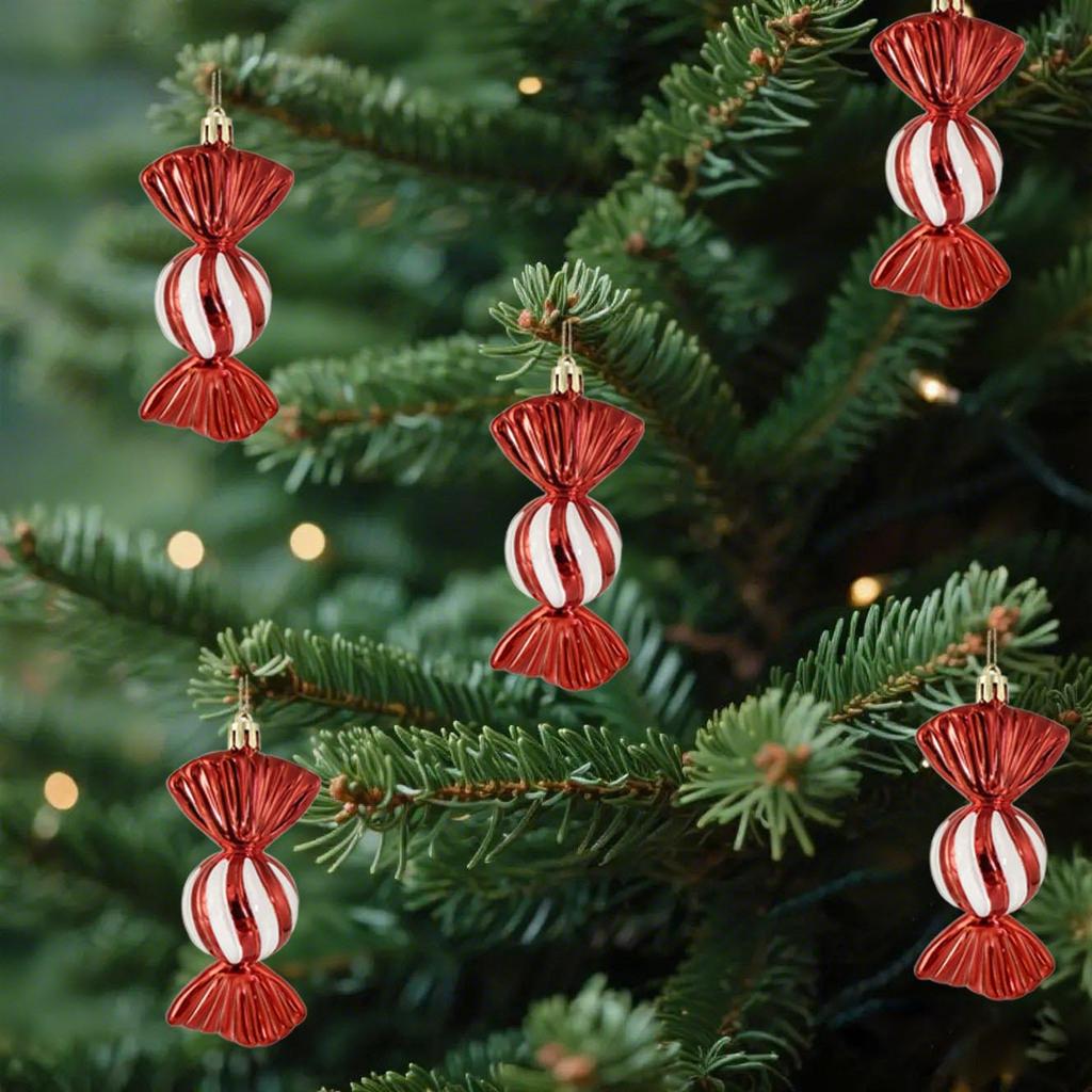 4 Pcs Christmas Candy Pendant Decoration Lovely Christmas Tree Ornaments for Celebration Birthday New Year Indoor Holiday