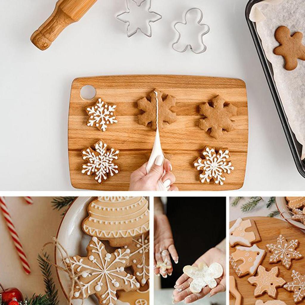 Cookie Cutter 18 Pieces Christmas Stamp Mold Stainless Steel Holiday Sturdy Molds For Kids Family Holiday Home Party Classroom