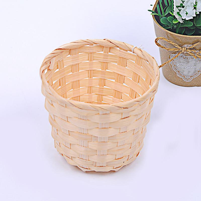 Unique Hand-woven Flower Basket Household Retro Bamboo-woven Storage Basket For Sundries