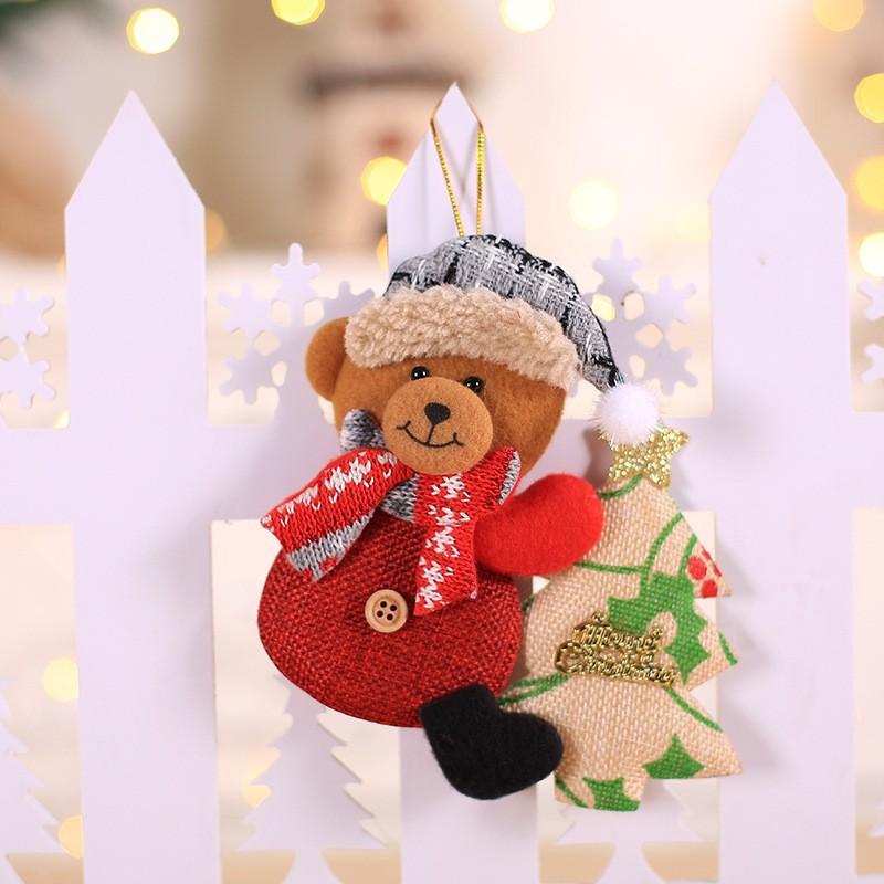 12/1Pcs Christmas Plush Doll Ornaments Santa Claus Snowman Xmas Tree Hanging Pendants Home Xmas New Year Party Decorations Gifts