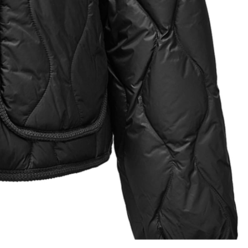 Skechers Solid Color Fashion Versatile Slimming Comfortable Down Jacket Women Outerwear Carbon-Black L424W180-0018