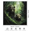 1 Bamboo Forest Bear Shower Curtain - Polyester, Machine Washable, With Hooks, Realistic Brown Bear and Lush GreenPlants Pattern