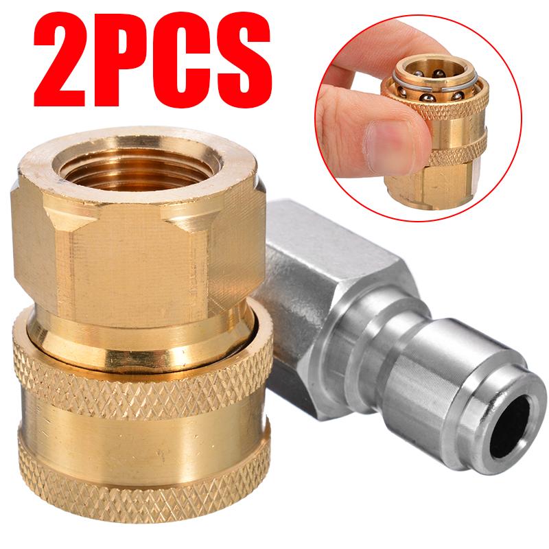 PDTO 2pcs New Pressure Washer Quick Release Coupling Male 3/8" Female