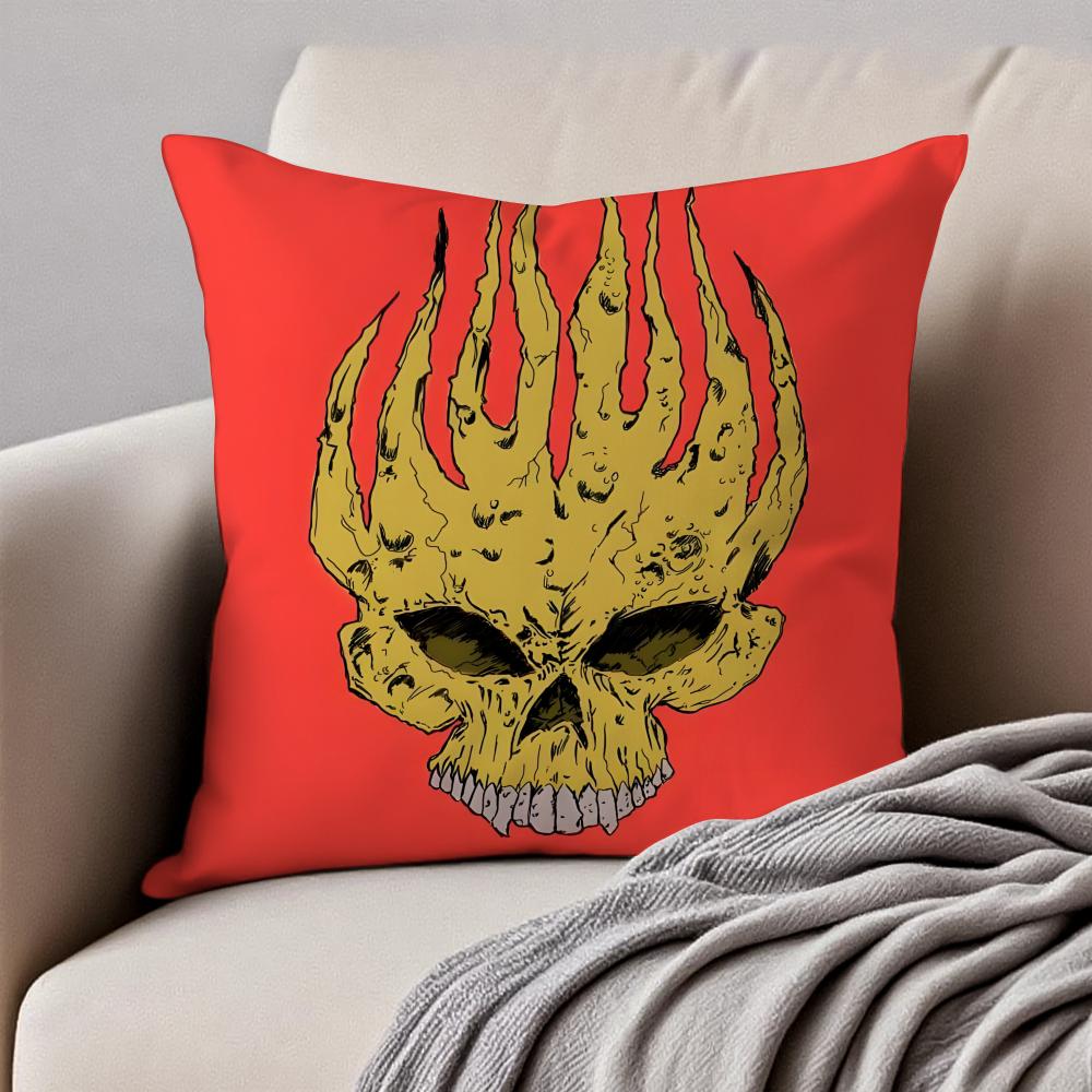 Punk Rock American Band TThe OOffspring Cushion Cover Pillowcase Antidustmite Invisible Zipper Short Plush Sofa Cushion