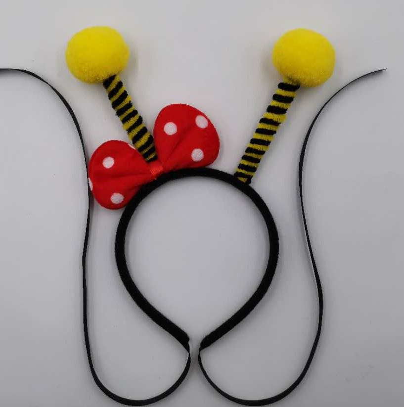 Bee Headband with Fluffy Ball Antennae for Kids & Adults