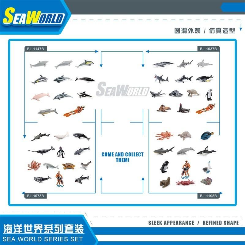 Realistic Ocean World Series Whale Penguin Shark Dolphin Octopus Crab Animal Figurines
