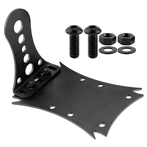 Motorcycle Retro Side Mount License Plate Holder Bracket - Aluminum Alloy, Universal Fit (22*13*6cm) (Black)