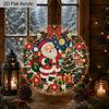 Christmas Acrylic Santa Town Pearl Painting Suncatcher, 9.72/7.76In, DIY Ornament, Xmas Home Tree Wall Decor & Craft Gift