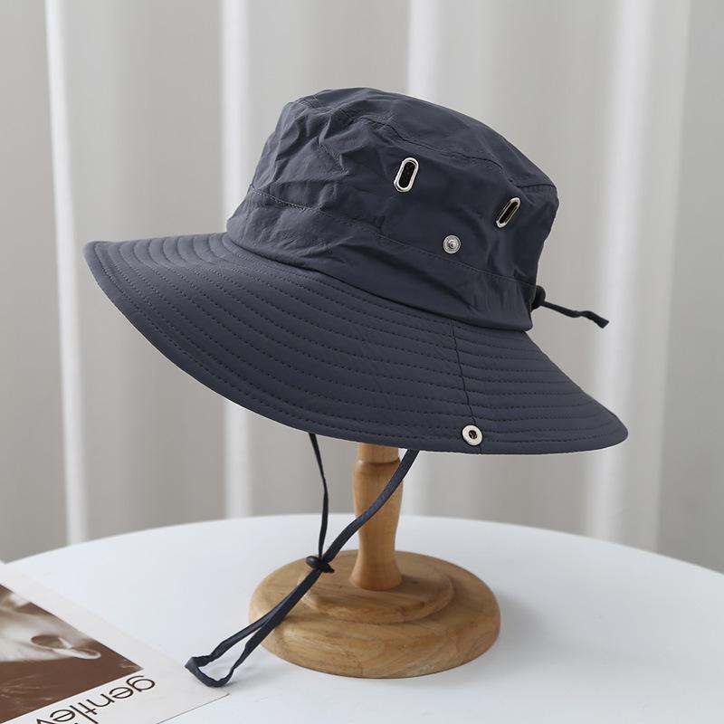 

High Quality ACU Camouflage Hat Men Women Outdoor Mountaineering Travel Jungle Hats Summer Sun Visors Large Brim Fisherman Cap 58-48cm сірий
