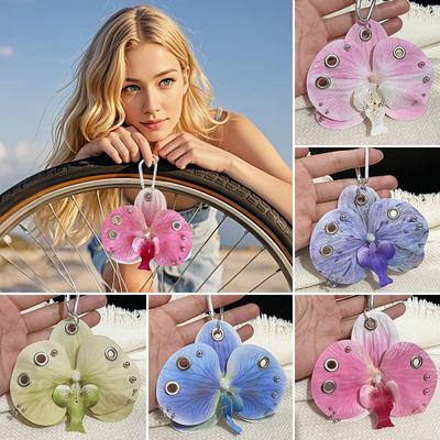 Femmes Filles Fleurs de Simulation Personnalité Orchidée Papillon Artificielle Cadeau Alliage Accessoires de Mode Pendentif Ornement 5 Couleurs
