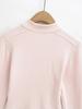 Spring 2025 Women's Small Waist Slimming Curved Velvet Half-Zip Long Sleeve T-shirt