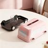 Large Capacity Bus Tissue Box Retro Spring-Loaded Cartoon Napkin Dispenser Wide Mouth Creative Tissue Storage Case Office