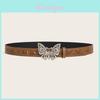 Cintura da Donna in Pelle Vintage con Fibbia a Farfalla per Styling Casual con Jeans