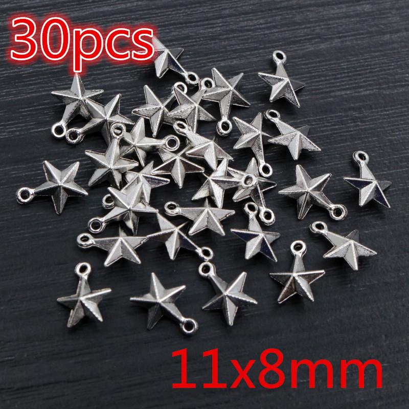 New Fashion Antique Silver Plated Bronze Stars Chrams Metal Alloy Pendant Charms for DIY Neckalce Jewelry Making Findings