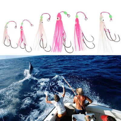 Artificial Portable Saltwater Octopus Bait Hook Fishing Tackle Soft Silicone Squid Skirt Lure