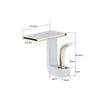 White Gold Waterfall Basin Faucet Brass Deck Mounted Bathroom Washbasin Faucet Creative Single Hole Hot and Cold Wash Basin Tap