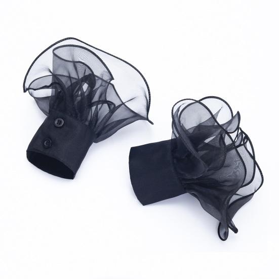 Formal Dress Sleeve Trims Detachable Ruffled Cuffs for Women, Elastic Layered Tulle Fake Cuffs, Decorative Fashionable Arm Extensions Wrist