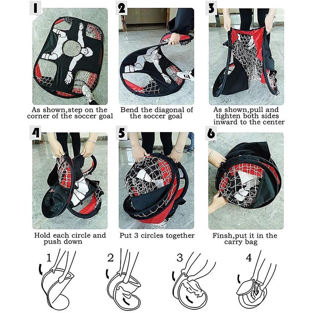 2 In 1 Foldable Football Goals Portable Soccer Target Net Small Practice Soccer Net Lightweight for Indoor Outdoor