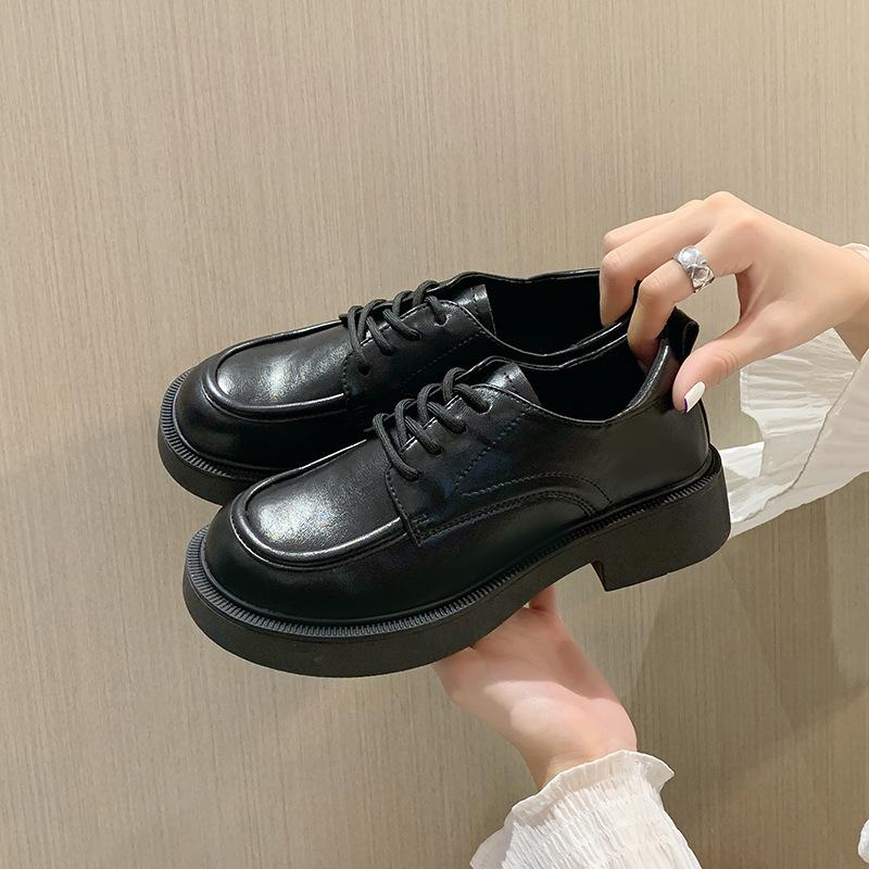 Summer platform shoes, autumn new retro round head low-top single shoes women's factory