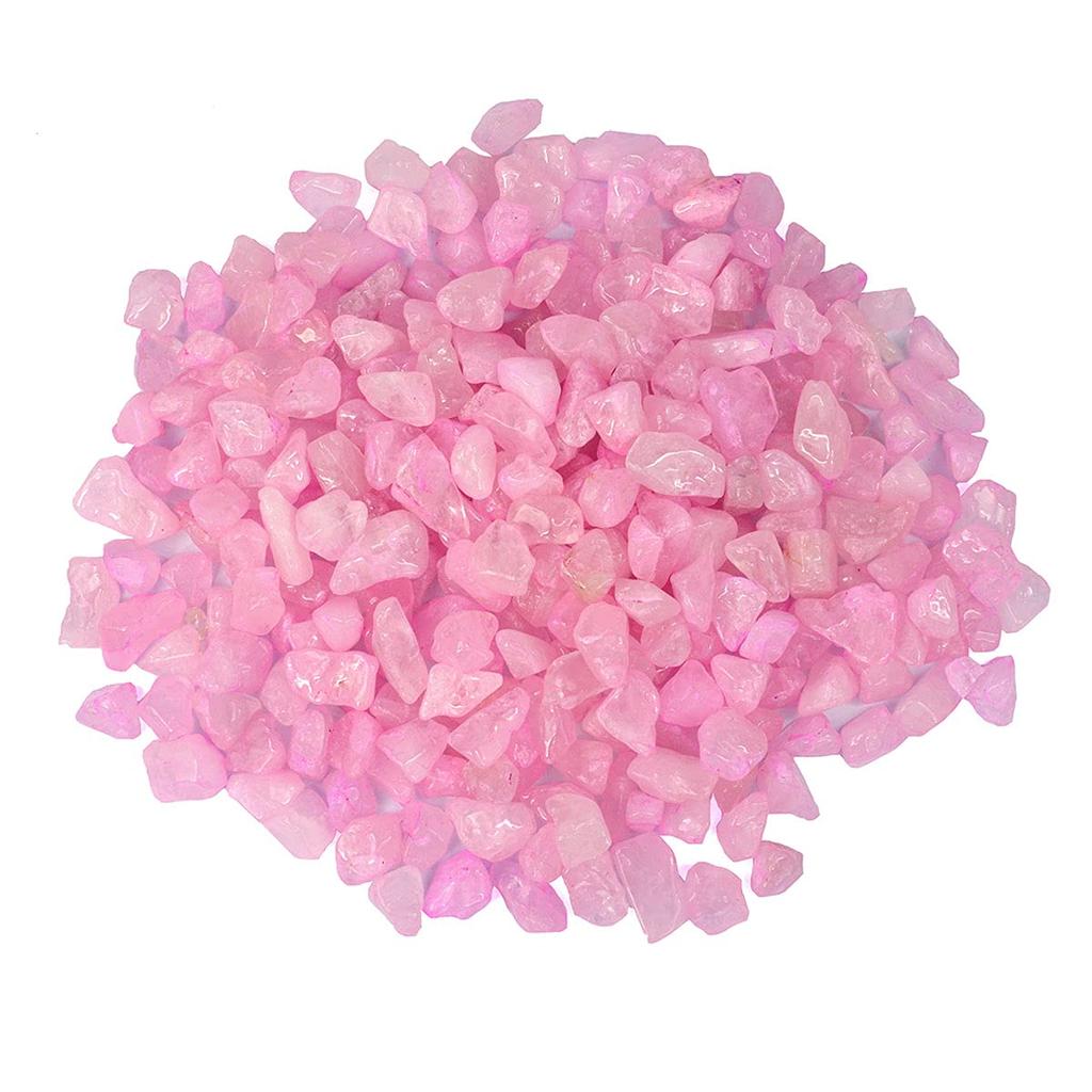 Reiki Crystal Products Natural Rose Quartz Crystal Stone Chips Dust Raw Rough Stone for Vastu Correction, Reiki Healing and Crystal Healing Stons