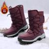 Botas de Neve de Pelúcia Quente para Casal Botas de Caminhada Antiderrapantes para Exterior Botas de Cano Curto de Trabalho Masculinas Marca Sapatos de Inverno Masculinos Botas Masculinas Impermeáveis