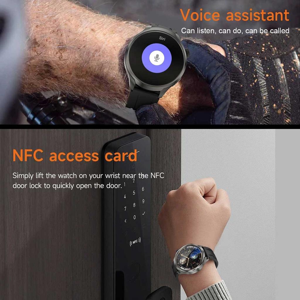 For Huawei 1.85-inch Smart Watch Men Sport Waterproof Fitness Heart Rate Watches Compass Track NFC Bluetooth Call Smartwatch